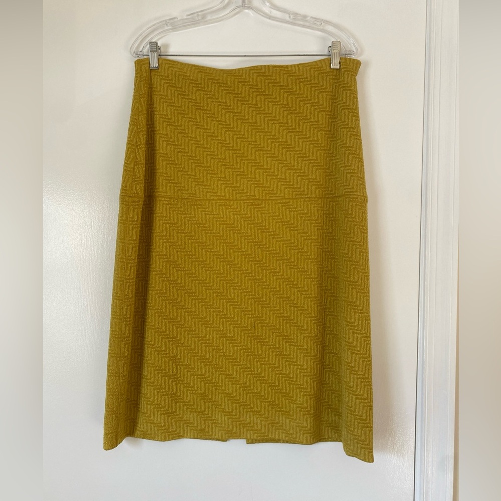Eva Varro NWT yellow textured pull on midiskirt XXL